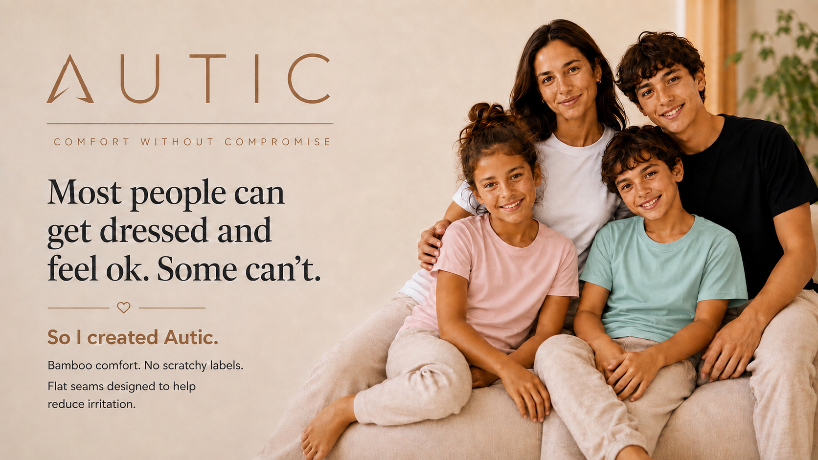 Autic sensory-friendly bamboo T-shirts for adults and children